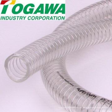 Manguera transparente antiestática del PVC del PVC de la alta calidad para el polvo, aceite, agua. Hecho en Japón por la industria de Togawa (manguera del acoplamiento de alambre)